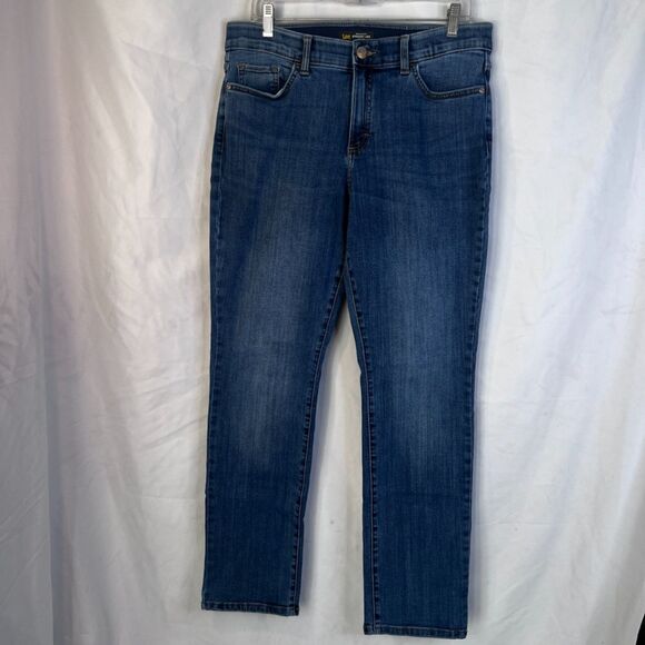 LEE Regular Fit Mid Rise Straight Leg Denim Jeans Flex Motion Size 14M Casual - Picture 9 of 9
